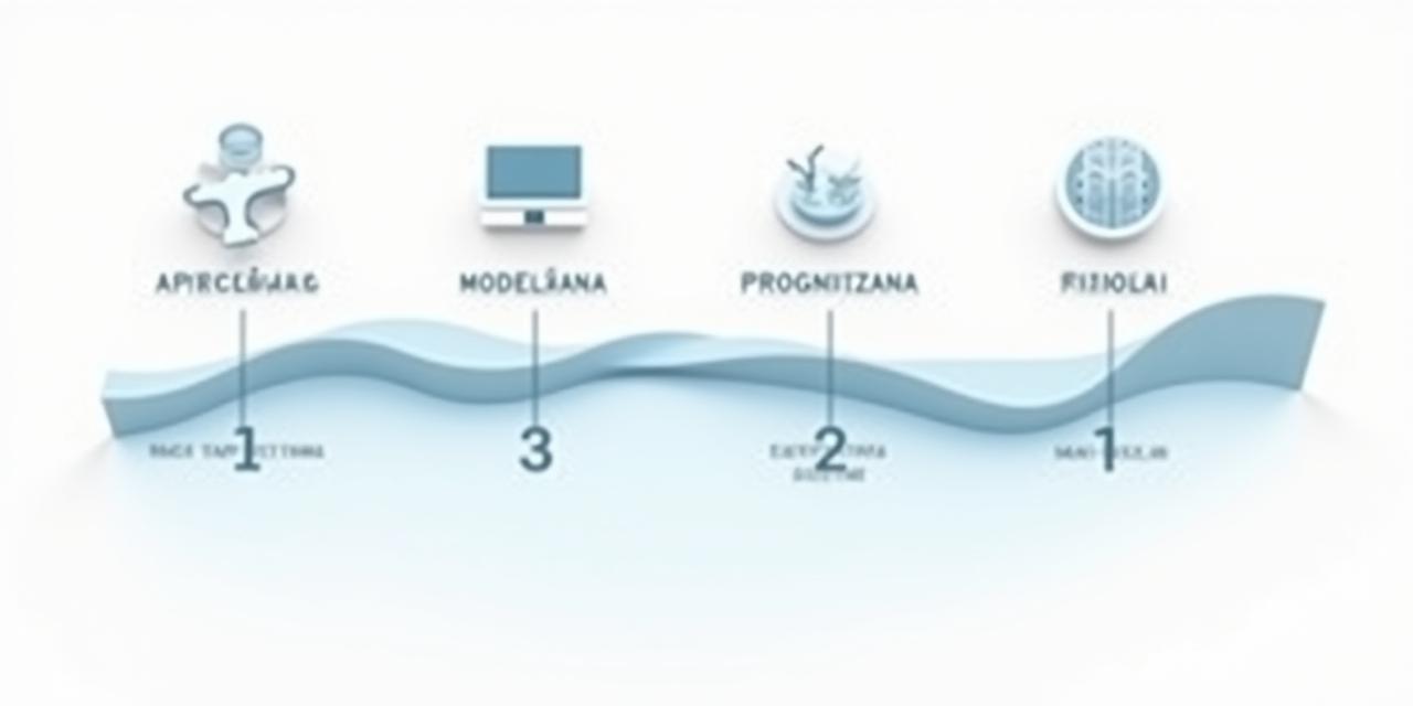Šematisks attēls, kas ilustrē Viļņu Reģistrs 4 fāzu piekrastes erozijas analīzes metodoloģiju, sākot ar datu vākšanu (satelīti, dronu LIDAR), turpinot ar hidraulisko modelēšanu, AI prognozēšanu un beidzot ar risinājumu izstrādi, ar simboliskiem ikonām katrai fāzei.
