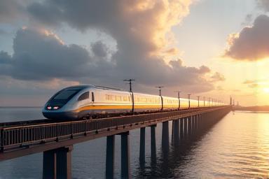 Rail Baltica projekta vizualizācija Rīgas līcī
